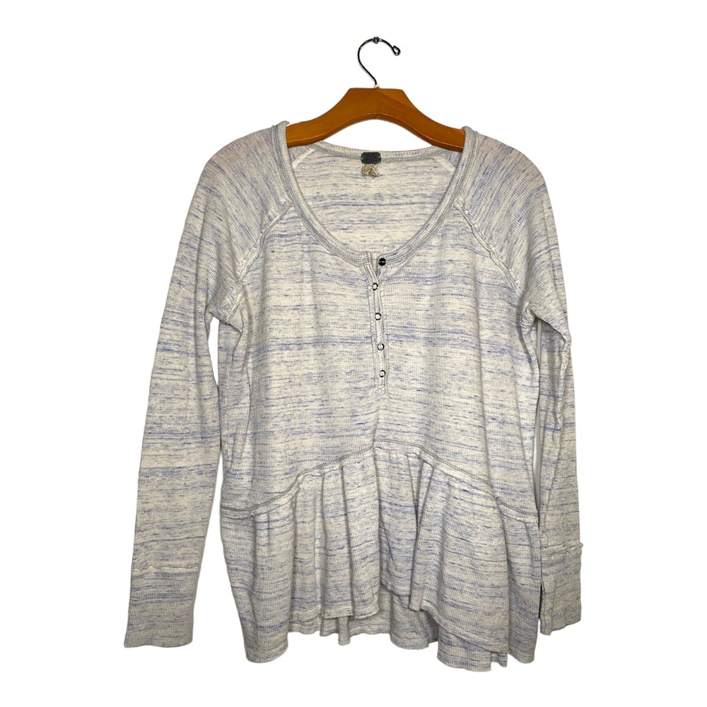 Free People Heathered Gray Long Sleeve Tee - Picture 3 of 13
